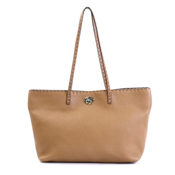 Fendi Handbags - Fendi Selleria Leather Shoulder Bag Camel